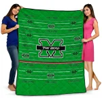 marshall thundering herd handdrawn stripes green quilt blanket best selling