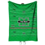 marshall thundering herd handdrawn stripes green quilt blanket best selling
