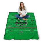 marshall thundering herd handdrawn stripes green quilt blanket best selling