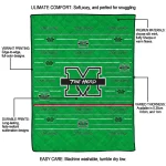 marshall thundering herd handdrawn stripes green quilt blanket best selling
