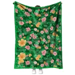 marshall thundering herd hibiscus foliage green quilt blanket best selling