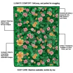 marshall thundering herd hibiscus foliage green quilt blanket best selling