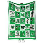 marshall thundering herd mickey mouse motif green white quilt blanket best selling