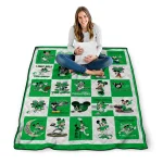 marshall thundering herd mickey mouse motif green white quilt blanket best selling