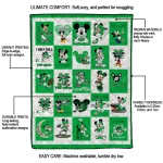 marshall thundering herd mickey mouse motif green white quilt blanket best selling
