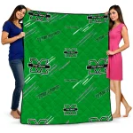 marshall thundering herd sketch lines green quilt blanket best selling