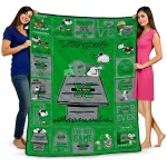 marshall thundering herd snoopy love green quilt blanket best selling