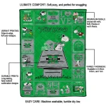 marshall thundering herd snoopy love green quilt blanket best selling