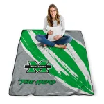 marshall thundering herd stroke art green white quilt blanket best selling