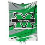 marshall thundering herd wild lines green white quilt blanket best selling