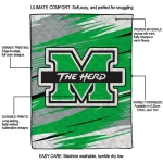 marshall thundering herd wild lines green white quilt blanket best selling