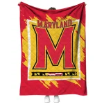 maryland terrapins block border red quilt blanket best selling
