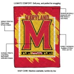 maryland terrapins block border red quilt blanket best selling