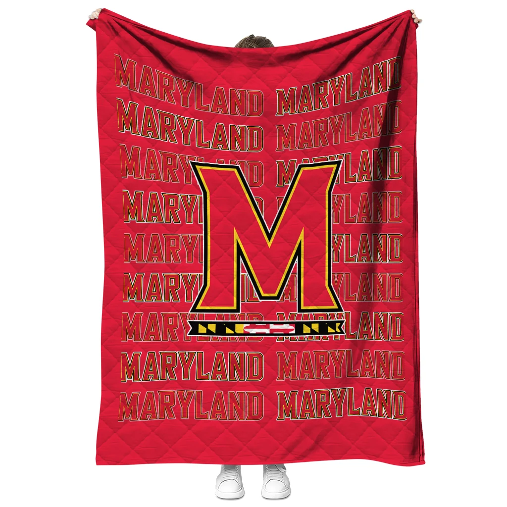 maryland terrapins bold red quilt blanket fashion forward