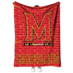 maryland terrapins brick grid red quilt blanket best selling