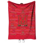maryland terrapins handdrawn stripes red quilt blanket best selling