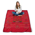maryland terrapins handdrawn stripes red quilt blanket best selling