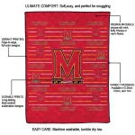 maryland terrapins handdrawn stripes red quilt blanket best selling