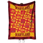 maryland terrapins helmet heart red quilt blanket best selling