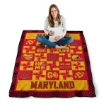 maryland terrapins helmet heart red quilt blanket best selling