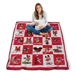 maryland terrapins mickey mouse motif red white quilt blanket best selling