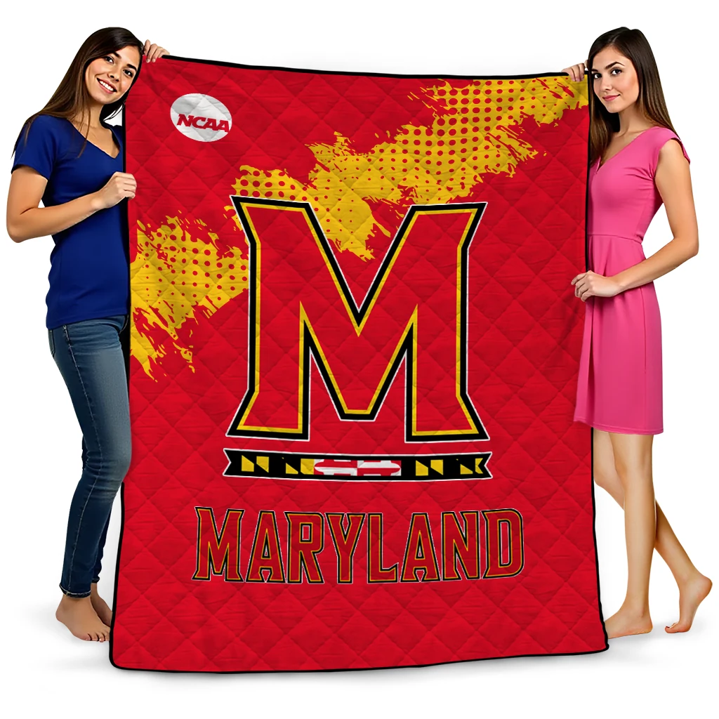 maryland terrapins paint trail red quilt blanket best selling maryland terrapins paint trail red quilt blanket best selling