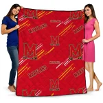 maryland terrapins sketch lines red quilt blanket best selling