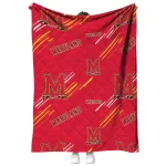 maryland terrapins sketch lines red quilt blanket best selling