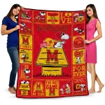 maryland terrapins snoopy love red quilt blanket best selling