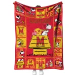 maryland terrapins snoopy love red quilt blanket best selling