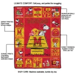 maryland terrapins snoopy love red quilt blanket best selling