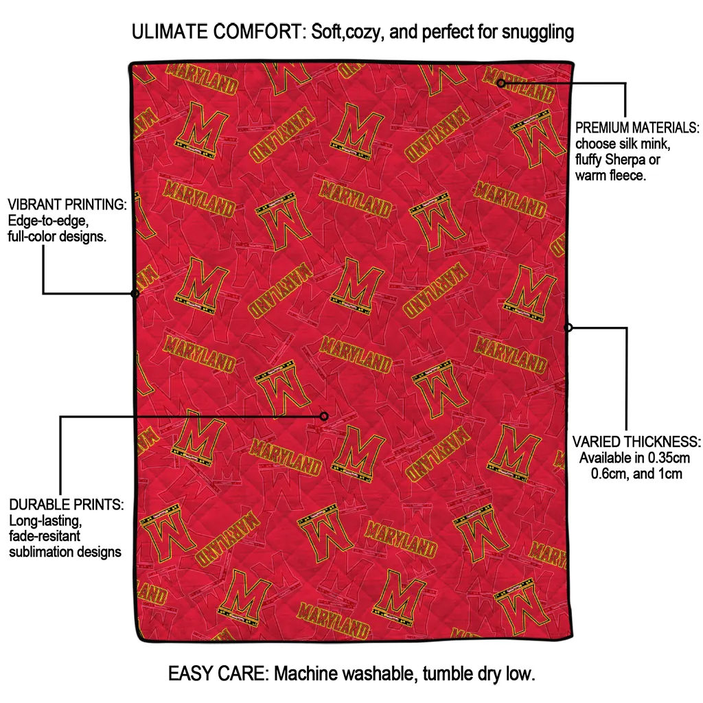 maryland terrapins solid classic red quilt blanket latest model maryland terrapins solid classic red quilt blanket latest model