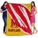 maryland terrapins stroke art red white quilt blanket best selling
