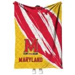 maryland terrapins stroke art red white quilt blanket best selling