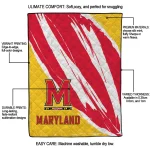 maryland terrapins stroke art red white quilt blanket best selling