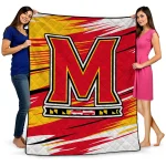maryland terrapins wild lines red white quilt blanket best selling