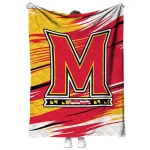 maryland terrapins wild lines red white quilt blanket best selling