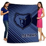 memphis grizzlies arrow layers blue quilt blanket best selling