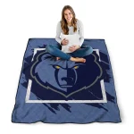 memphis grizzlies block border blue quilt blanket best selling