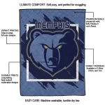 memphis grizzlies block border blue quilt blanket best selling
