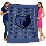 memphis grizzlies bold red blue quilt blanket best selling
