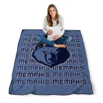 memphis grizzlies bold red blue quilt blanket best selling