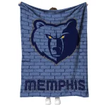 memphis grizzlies brick grid blue quilt blanket best selling