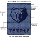 memphis grizzlies brick grid blue quilt blanket best selling