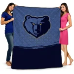 memphis grizzlies dot illusion blue quilt blanket best selling