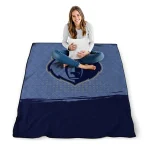 memphis grizzlies dot illusion blue quilt blanket best selling