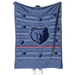 memphis grizzlies handdrawn stripes blue quilt blanket best selling