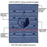 memphis grizzlies handdrawn stripes blue quilt blanket best selling
