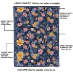 memphis grizzlies hibiscus foliage blue quilt blanket best selling