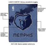 memphis grizzlies nba grunge blue quilt blanket best selling